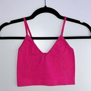 pink cropped tank top